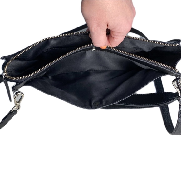 WHBM Leather Colorblock Striped Clutch Crossbody Shoulder Purse Red Pink Black - Picture 8 of 15